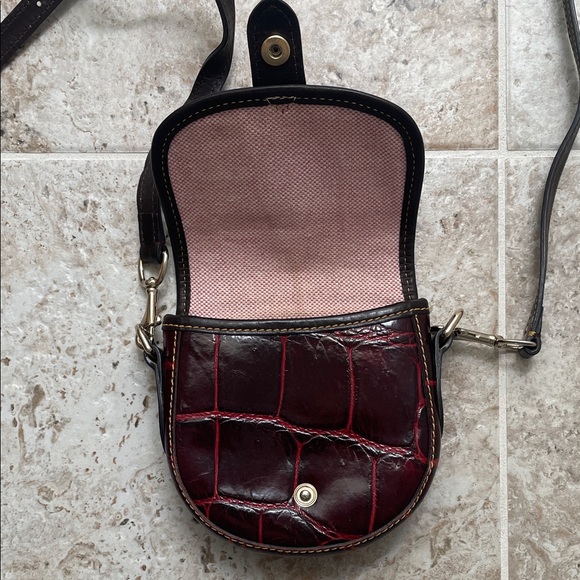 Dooney Bourke Dark Red Crocodile-Embossed Crossbody Bag - Picture 4 of 6